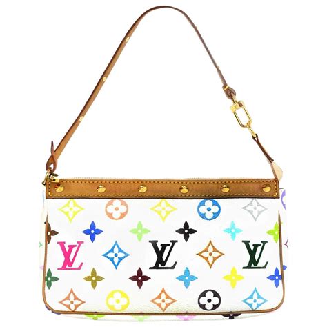 louis vuitton white bag with colored letters|louis vuitton white checkered bag.